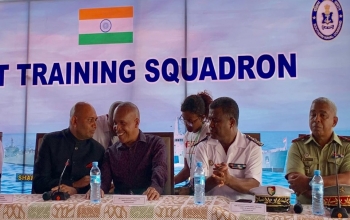 Press conference conducted onboard Indian Naval ship